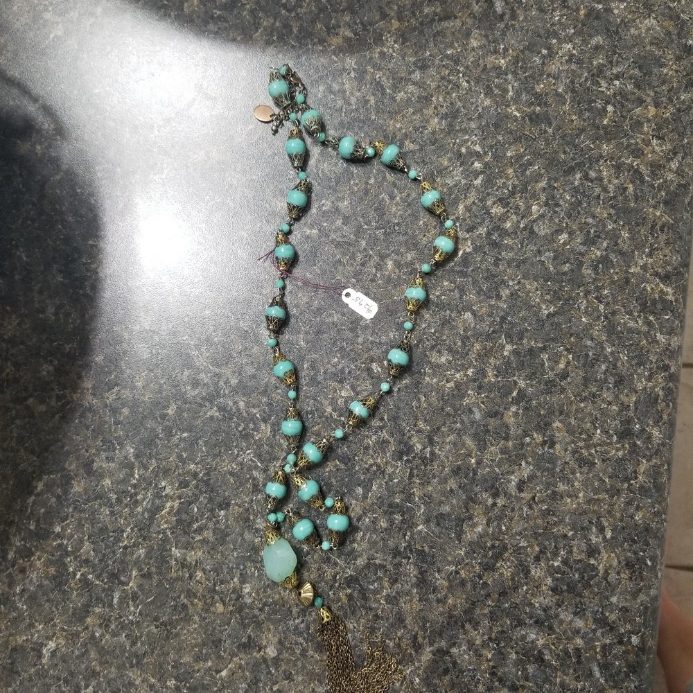 Long turquoise necklace
